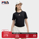 FILA 韓素希同款|斐樂(lè )官方女裝針織短袖2025夏新款修身小狐貍刺繡T恤 傳奇藍-NV 2XL 180/96A/XXL