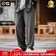 馬登工裝復古條絨針織衛褲松緊腰抽繩運動(dòng)褲直筒闊腿長(cháng)褲子男秋 深灰色 L