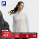 FILA 斐樂(lè )官方女裝針織長(cháng)袖上衣2025秋新款健身運動(dòng)半拉鏈簡(jiǎn)約長(cháng)T 鷺白-WT S 160/80A/S