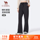 駱駝（CAMEL）運動(dòng)褲女休閑透氣微喇修身針織衛褲子 J25CAVL6016 幻影黑 M