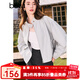 百圖betu女裝秋季新款短外套下擺抽繩設計帥氣戶(hù)外外套女2408T56 灰色 S