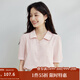 茵曼（INMAN）法式通勤短袖襯衣女夏季氣質(zhì)高級感舒適百搭薄款襯衫上衣 洛可可粉 S
