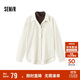 森馬（Semir）長袖襯衫女冬季中長款假兩件寬松磨毛襯衣通勤溫柔系101724105005