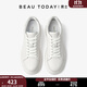 BEAUTODAY厚底小白鞋子男鞋2025新款板鞋白色增高男士百搭休閑鞋真皮運動(dòng)鞋 白色 簡(jiǎn)約版 40 =運動(dòng)鞋41碼