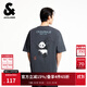 杰克·瓊斯（JACK&JONES）男裝25年棉質(zhì)涼感短袖T恤男士夏季潮流寬松卡通熊貓印花半袖t恤 E44黑砂色 寬松版，卡碼拍小 L 180