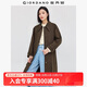 佐丹奴外套女裝純棉磨毛腰帶尖領(lǐng)插肩梭織長(cháng)款外套05374687 淺棕色 堅果棕 XL