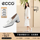 愛(ài)步（ECCO）單鞋女 倪妮同款女鞋一腳蹬粗跟正裝皮鞋高跟鞋女 型塑290943 HL 亮白色29094301002 37