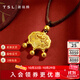 謝瑞麟（TSL）黃金項鏈古法金系列鎖包福字足金鎖骨套鏈YS724 7.1g 計價類（工費1300元）