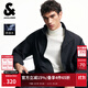 杰克·瓊斯（JACK&JONES）25年男裝秋季外套男休閑純色寬松拉鏈口袋長(cháng)袖簡(jiǎn)約立領(lǐng)外套上衣 E43純黑色 M （175）