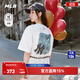 MLB官方 男女情侶后背仿牛仔老花涼感T恤短袖25夏季新款TSM10 紐約洋基隊/象牙色 S