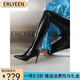 erlyeen超高跟連體褲靴歐美性感一體靴過(guò)膝彈力尖頭細跟反串大腿靴高顏值 黑色跟高12 42 不退換