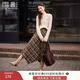 香影美拉德咖色格紋半身裙女2025秋裝新款獨特別致不規則高腰裙子 咖色 M 160/64A/95-110斤