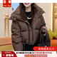 蕓蕁羽絨服女2025新款短款服女冬季時(shí)尚泡芙小個(gè)子設計感面包服白鴨絨 卡其色(鴨丫同款口袋隱形拉鏈) M 120-140斤