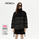 MO&Co.羽絨服獨立羊毛針織披肩附腰帶寬松摩安珂 黑色 M 165