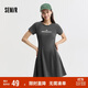 森馬連衣裙女收腰插肩袖夏季字母印花收腰針織短裙101324114040