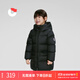 保姆鵝 兒童羽絨服寶寶中長(cháng)款加厚冬季外套防風(fēng)保暖白鴨絨冬裝 炭黑 100