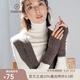 帕什  羊絨手套100%山羊絨秋冬新款時(shí)尚絞花半指針織手套  JF-368 花咖色 均碼