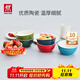 雙立人（ZWILLING）碗陶瓷碗套裝家用湯碗面碗防滑多用碗家用餐具套裝 彩虹碗6件套