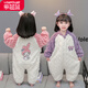 樂(lè )芭鼠童裝嬰幼兒童珊瑚絨連體睡衣秋冬女童雙層加厚加絨寶寶家居服睡袋 粉色（雙層爬服） 100 碼  建議2-3歲 (身高95左右)