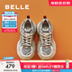 百麗（Belle）星河軌跡潮酷老爹鞋女2025秋新商場(chǎng)同款厚底增高休閑鞋E4P1DCM5 棕色 38 (240mm)