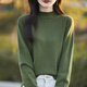 森馬（Semir）重磅加厚一線(xiàn)成衣純棉線(xiàn)針織打底衫女半高領(lǐng)無(wú)縫毛衣保暖線(xiàn)衫上衣 松石綠 L 115-130斤