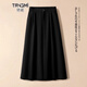 唐謎咖色傘裙百搭半身裙女秋冬2025新款高腰赫本風(fēng)中長(cháng)裙西裝裙a字裙 黑色【呢料】 厚款 L (28) 推薦105-115斤