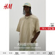 H&M男裝女裝T恤2025秋季新款重磅圓領(lǐng)寬松美式印花波點(diǎn)短袖1262290 米色/波點(diǎn) M 175/100