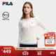 FILA 斐樂(lè )官方女子針織長(cháng)袖衫2025冬新款時(shí)尚經(jīng)典休閑修身亨利衫 云菇白-WT M 165/84A/M