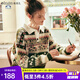 Olrain歐芮兒法式套頭毛衣女春裝新款趣味提花polo領(lǐng)針織衫 橄欖綠 S
