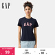 Gap女裝2025春季新款純棉發(fā)泡膠印logo短袖T恤常規休閑上衣727460 海軍藍 S (160/80A) 亞洲尺碼