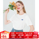 LAGOGO白色休閑純棉百搭T恤女拉谷谷夏季新款正肩圓領(lǐng)短袖上衣 本白色(V1) L