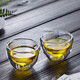 美斯尼 小茶杯玻璃茶具主人杯雙層功夫品茗杯茶碗小泡茶玻璃水杯子咖啡馬克杯仿建盞耐熱 2只裝