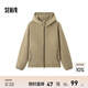 森馬（Semir）抗靜電夾克男搖粒絨毛絨外套寬松連帽冬裝情侶款 駝色50172 XL
