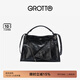個(gè)樂(lè )翻領(lǐng)包真皮大容量通勤小眾機車(chē)風(fēng)手提單肩斜挎包通勤禮物 經(jīng)典黑(牛皮) S