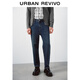UR2026春季新款男裝氣質(zhì)簡(jiǎn)約基礎水洗抓絨牛仔長(cháng)褲UMM850100 灰藍 32