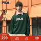 FILA 斐樂官方情侶款套頭衛(wèi)衣25秋冬季新款休閑寬松長袖加絨保暖上衣 【加絨款】曠野綠-GN XL 180/100A/XL