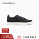 EMPORIO ARMANI/阿瑪尼官方旗艦新款男輕戶(hù)外綁帶小白鞋休閑運動(dòng)板鞋秋冬 MC012-黑色 42