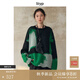 旅途原品（ltyp）羊毛馬海毛幾何撞色提花毛衣/開(kāi)衫寬松針織衫女秋季 套頭毛衣-幻彩綠 L