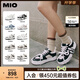 MIO【丁程鑫同款】米奧休閑小白鞋厚底板鞋運動(dòng)情侶溶解男鞋 黑/白色 （嚴浩翔同款） 42