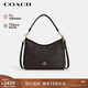 蔻馳（COACH）【品牌直供】女士LAUREL31中號單肩斜挎流浪包深棕配黑色CV975