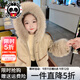 BABO PANDA童裝女童外套秋冬款2025新款寶寶冬季皮衣兒童上衣小女孩皮草冬裝 卡其 120 建議5~6歲【110-120cm】cm