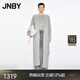 JNBY/江南布衣冬毛針織衫含兔毛長款外套簡約女H型開襟5O0311660 053/淺灰 L