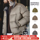 馬登工裝兩面穿絎縫羽絨服男美式休閑鴨絨立領(lǐng)保暖面包服男士秋冬外套 灰色 L