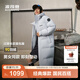 波司登（BOSIDENG）于適同款25新款羽絨服男女同款情侶長(cháng)款寬松舒適連帽面包服外套 淡灰藍|5979 M 165/88A 體重約120斤以?xún)? title=
