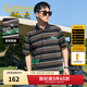 卡賓男裝 經(jīng)典條紋個(gè)性涂鴉Polo衫2025夏季新款筆刷圖案個(gè)性隨心 煤黑色01 M /170/48