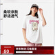 李寧運動(dòng)短袖女子2025新款卡通LOGO印花寬松百搭T恤上衣AHSV760