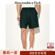 Abercrombie & Fitch男裝25夏季美式復古百搭松緊腰寬松五分褲休閑短褲128-5048 橄欖綠 L (180/86A)