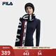 FILA 斐樂(lè )官方情侶圍巾冬季新款保暖時(shí)尚百搭撞色男女款圍脖 傳奇藍-NV XS