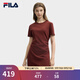 FILA 斐樂官方女子針織連衣裙2025夏季新款時尚休閑簡約修身T恤裙 赤土紅棕-BN S 160/80A/S