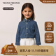 Teenie Weenie Kids小熊童裝25春夏新款男女童寶寶長(cháng)袖牛仔襯衫 牛仔色 120 cm